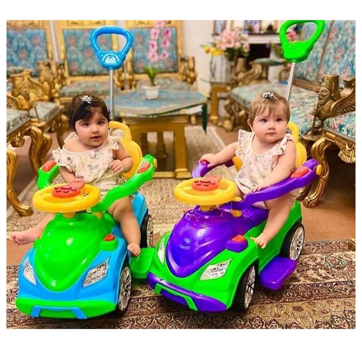 ماشین چهار چرخ موزیکال سبز ابی