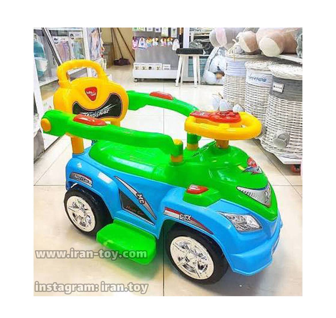 ماشین چهار چرخ موزیکال سبز ابی
