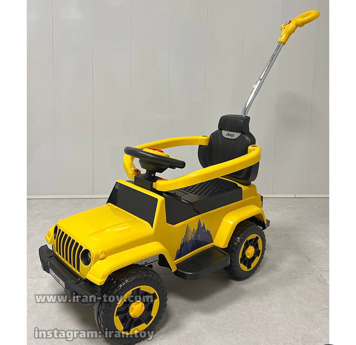ماشین چهار چرخ جیپ زرد