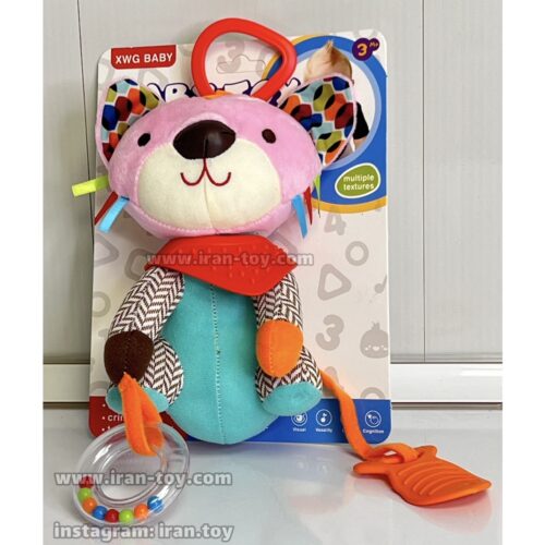 عروسک جغجغه گربه صورتی