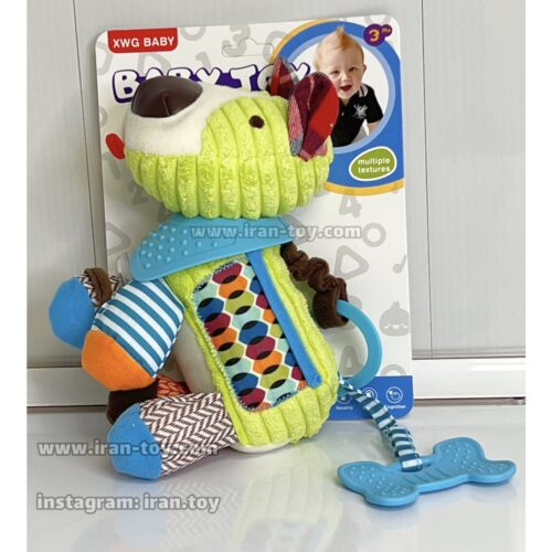 عروسک جغجغه سگ سبز