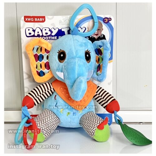 عروسک جغجغه فیل آبی