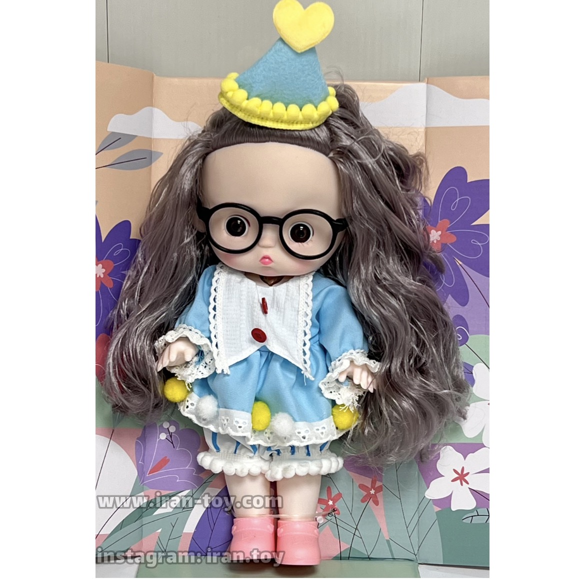 عروسک عینکی موزیکال آبی