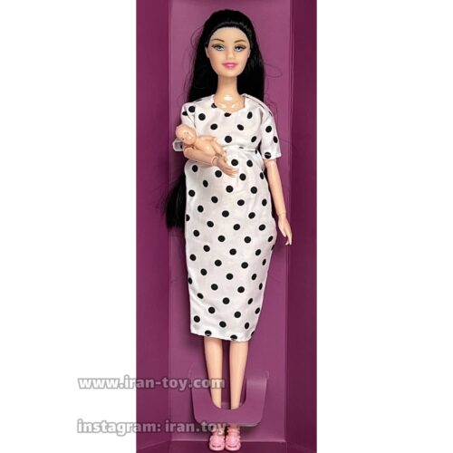 عروسک باربی حامله لباس خالدار
