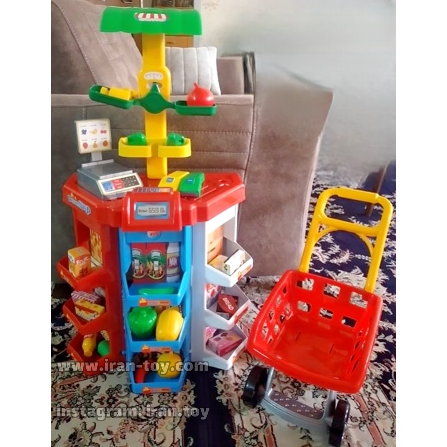 اسباببازی سوپرمارکت و سبدخرید ۵۳ قطعه - تصویر 2